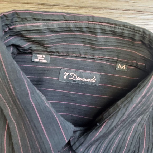 7 Diamond button up long sleeve shirt size M - Picture 8 of 8